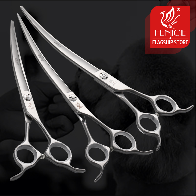Professional Pet Grooming Scissors Curved - Профессиональные ножницы для груминга собак Fenice,