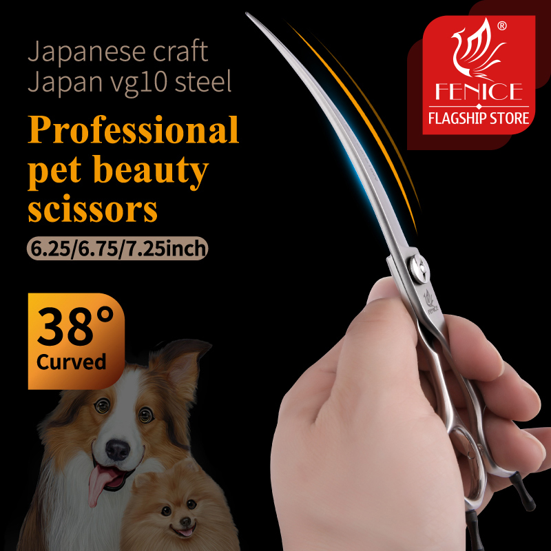 Professional Pet Grooming Scissors Curved - Fenice профессиональный уход за собаками изогнутые