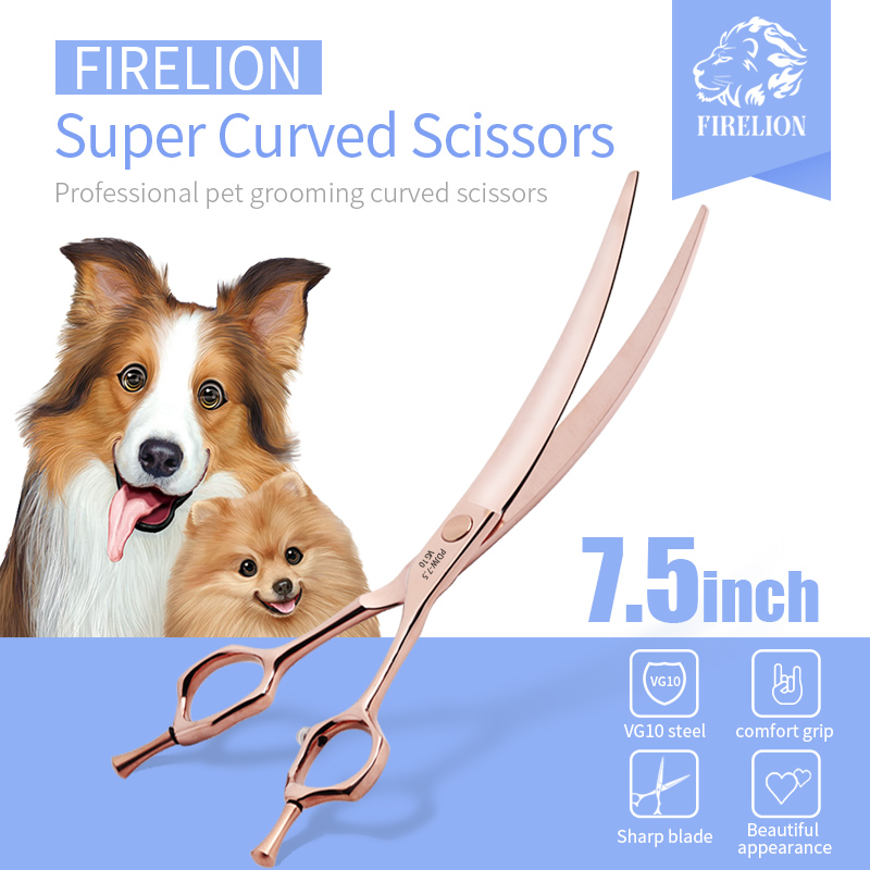 Professional Pet Grooming Scissors Curved - Профессиональные ножницы FIRELION VG10 6,5/7,0/7,5 дюйма