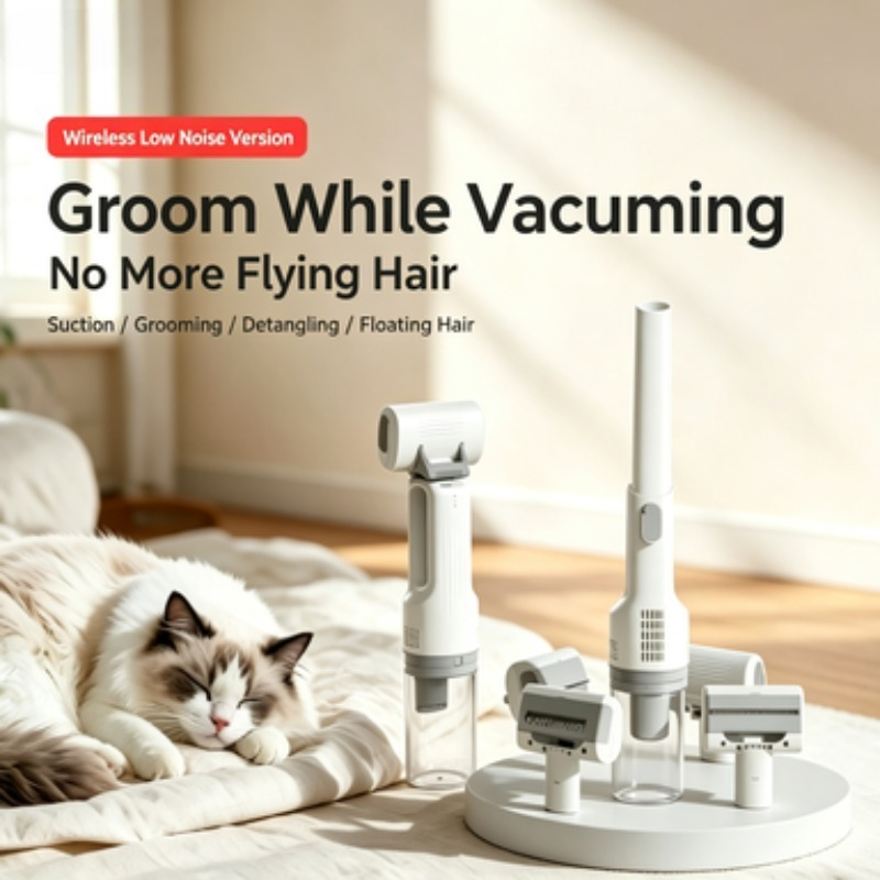 Беспроводной пылесос для ухода – обзор и цена Pet Grooming Vacuum Suction Kit 5 In 1