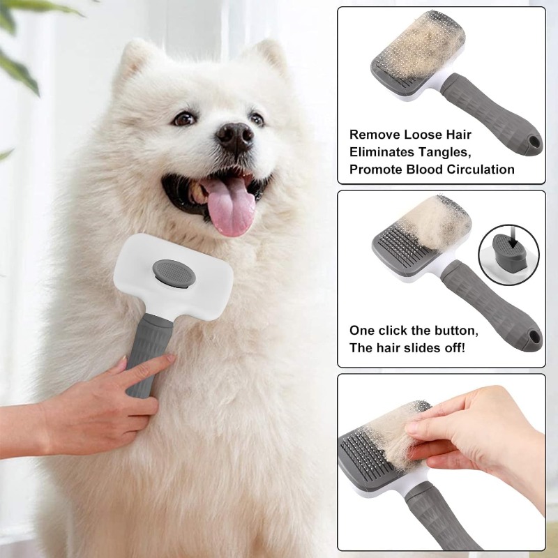 Самоочищающаяся расческа для у – обзор и цена Slicker Brush Self Cleaning Pet Grooming