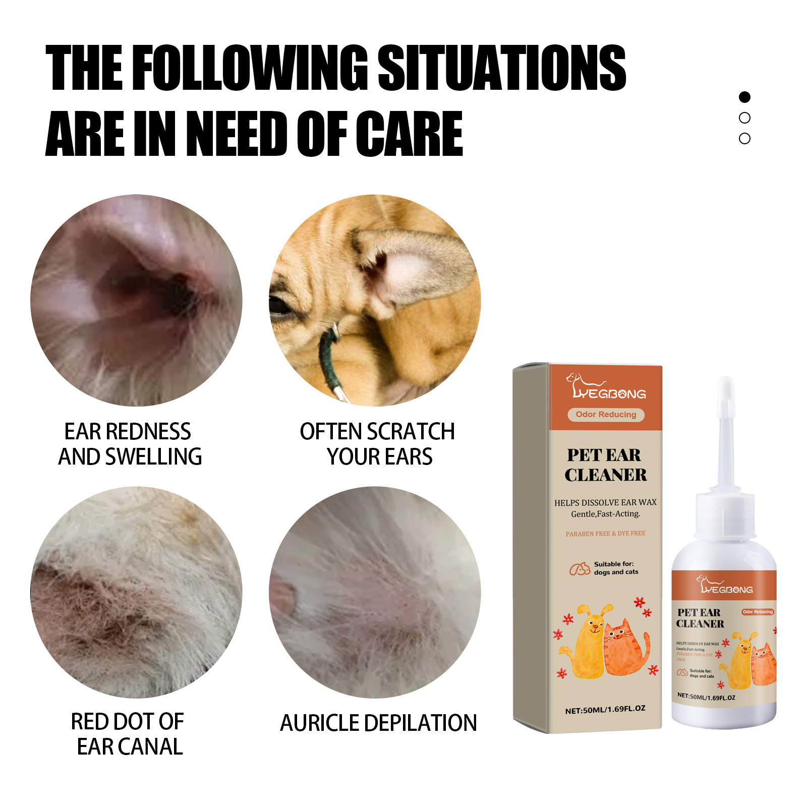 Очиститель для ушей собак, сре – обзор и цена Dog Ear Cleaner Solution Drops Wash