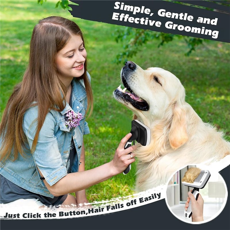 НОВИНКА! В наличии! Набор для  – обзор и цена Slicker Brush Self Cleaning Pet Grooming