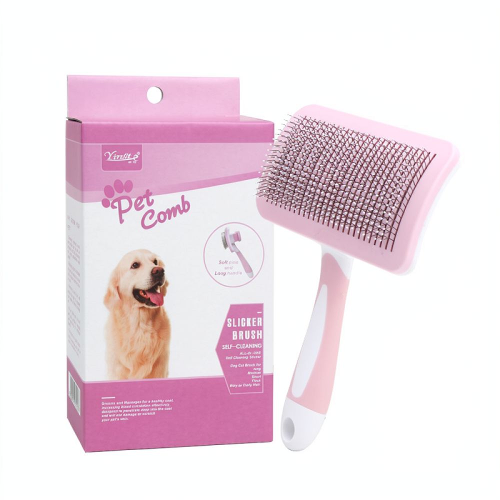 Щетка-расческа для ухода за ше – обзор и цена Slicker Brush Self Cleaning Pet Grooming